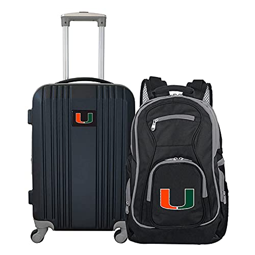 Denco 2-Piece Luggage Set, Includes 21-inch Two-Tone Hardcase Spinner and 19" Laptop Backpack, Team Color