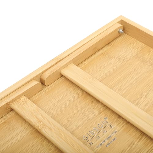 Gibson Home Continental Bamboo Bed Tray with Folding Legs, for Breakfast, Eating, Working, Laptop, Foldable Serving
