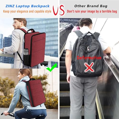 Slim & Expandable Laptop Backpack 15 15.6 16 Inch Case, Water Resistant Travel Backpack Compatible with MacBook Pro/Neo 16" 15", Dell XPS 15 16 and Most 15" 15.6" 16" Notebooks,RD01BK01 - color: Rd01bk01, size: 15"-16"