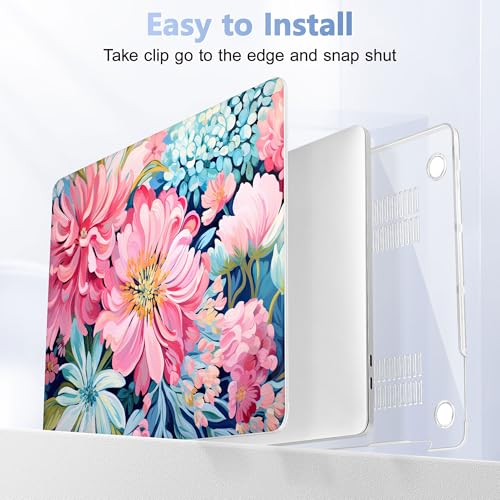 May Chen Case for MacBook Pro 13 inch M2 2023,2022,2021,2020 A2338 M1 A2251 A2289, Plastic Hard Shell Case for MacBook Pro 13" with Touch Bar Fits Touch ID, Flowers Painting - color: Flowers painting