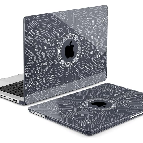 Batianda Case for New MacBook Pro 16 Inch 2026 M5 2024 2023 2021 Release with M4 M3 M2 M1 Pro/Max Chip - Ultra Slim 1.2mm Glossy Hard Shell Protective Skin Keyboard Cover 4-in-1 Bundle, Circuit Board - color: Circuit Board