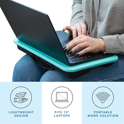 LAPGEAR Compact Lap Desk – Fits Up to 15″ Laptops – Aqua Sky-– Style No. 43109,(Pack of 12)