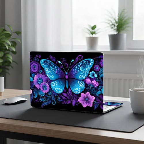 Aesthetic Laptop Skin Cover,12-15.6 Inch Universal Vinyl Sticker Decal,Waterproof Scratch-Resistant Notebook Wrap,Removable Residue-Free Protector,Butterfly Floral - color: Butterfly Floral