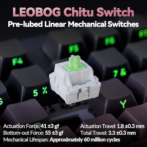 LINGBAO K98 Wireless Mechanical Gaming Keyboard, Tri-Mode Gasket Hot Swap | Linear Switches Creamy Keyboard with Number Pad,96% Layout RGB Backlit Mechanical Keyboard for PC Laptop, Custom Software - color: K98 | 10000mAh | Gradient Black Pink
