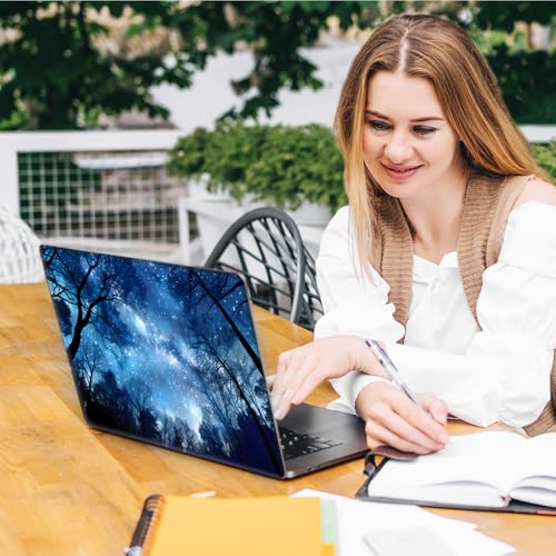 Laptop Skin Sticker Decal, Universal Reusable Vinyl Laptop Cover for 12" 13" 13.3" 14" 15" 15.4" 15.6" Notebook PC, Reusable Waterproof Scratch-Resistant with 2 Wrist Pads,Art Galaxy Forest - color: Art Galaxy Forest