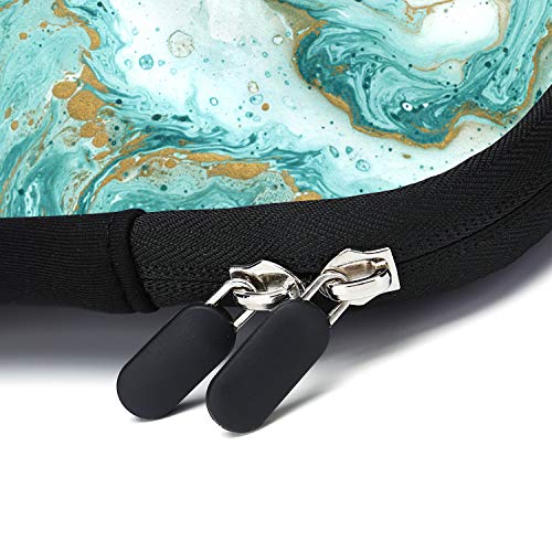 Laptop Sleeves 14 15 15.4 15.6 Chromebook Case Notebook Sleeve PC Messenger Bag Tablet Case Neoprene Handle Sleeve for Men Women, Two Pockets (Green Marble) - color: Green Marble