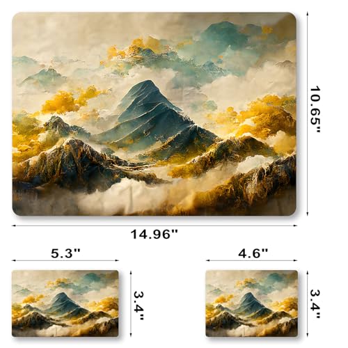 Laptop Decal Sticker Skin Cover, 12" 13.1" 13.3" 14" 15" 15.4" 15.6" Laptop Netbook Vinyl Skin Sticker Cover Notebook PC Protector (2 Wrist Pad Included), Removable Reusable, Mountain Sea of Clouds - color: Mountain Sea of Clouds