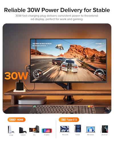 Portable Monitor 24” 144Hz 1080P, 145% sRGB QLED Gaming Monitor, 0.1MS FreeSync, 450Nits Laptop Monitor, USB-C & HDMI, VESA & Stand, Large Second Screen for Laptop, Computer, Mini PC, Game Consoles - size: 24 Inches