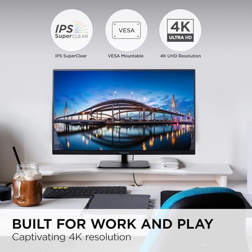 ViewSonic VA2756-4K-MHD 27 Inch 4K Monitor, IPS Display for Enhanced Home and Office Productivity, Ultra-Thin Bezels, HDMI, and DisplayPort Inputs - size: 27 Inches, style: 4K