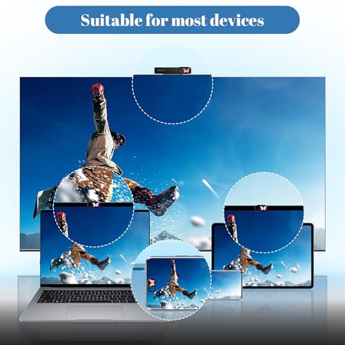3 Pack Webcam Cover Slide Butterfly Ultra Thin Laptop Camera Cover, Slide Cute Accessories for Laptop PC Camera Covers Sliding Protect Privacy Protector Cap Smartphone Computer Tablet