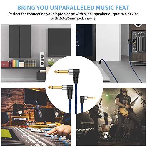 3.5mm TRS to Dual 6.35mm TS Stereo Breakout Cable 10 ft for Mixers - size: 10FT
