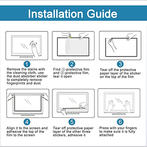55 Inch Matte Anti-Glare TV Screen Protector, Dustproof Anti Scratch Anti Blue Light Film, Dust-Proof, Reduce Eye Fatigue Anti-Myopia,55"(1221 * 689mm)