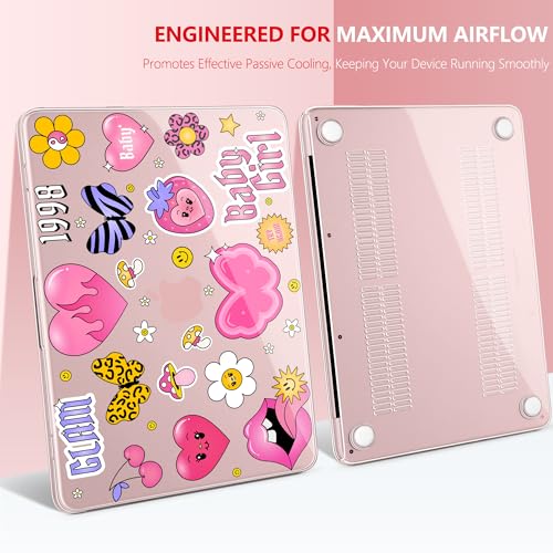 Batianda Case for MacBook Neo 13 Inch 2026 Model A3404, Y2K Sticker | 4-in-1 Laptop Accessories Bundle with Y2K Sticker Design, Ultra Slim Hard Shell for Girls, Teens and Fun Style Lovers - color: Y2K Sticker Bomb