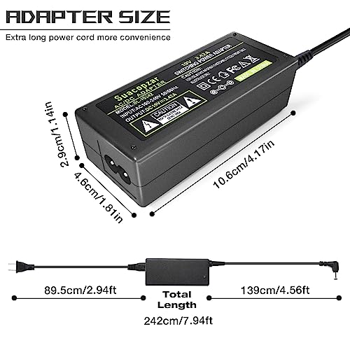 19V 3.42A 65W Laptop Charger, Power Adaptor Converter for Toshiba Satellite C55 C55D C55T C655 C655D C675 C855 C855D L55 L655 L675 L745 L755 L775D L855 P755 P845T P855 P875, 5.5x2.5mm Plug - style: 19V 3.42A