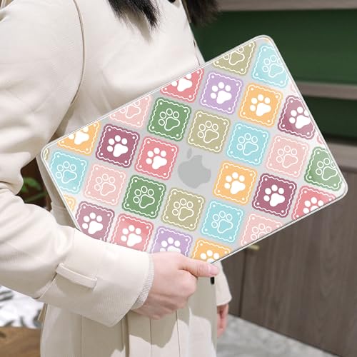 MEEgoodo Printed Case for New MacBook Neo 13 inch 2026 Release(Fit Model A3404), Laptop Hard Shell Cases with Keyboard Skin & Screen Protector & Webcam Covers, Dog Paw & Checked - color: Dog Paw & Checked