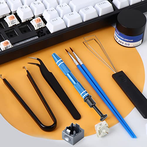 RUNJRX Keyboard Lube Kit and Switch Lube 15g/0.53oz JRX-205 G0 with Switch Opener Tweezers for Custom Keyboard - style: Lube Kit-G