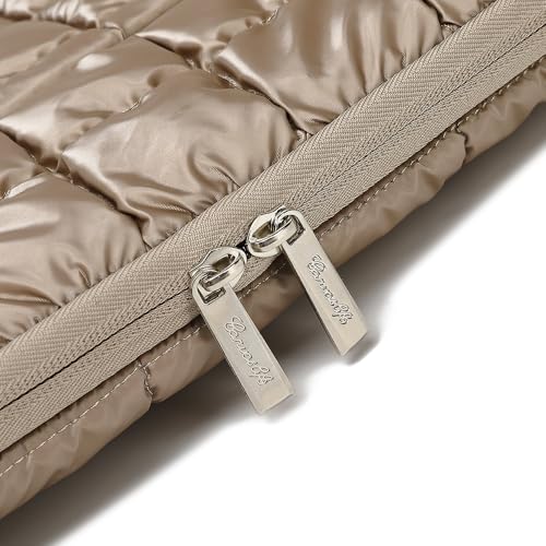 Canvas Life 360 Protective Plush Laptop Sleeve 14-14.4-inch Laptop Sleeve Bag Compatible with HP, Lenovo, Dell, ASUS, MacBook Pro 14-inch - Quilted Design(Khaki, 14 inch / 14.0 inch) - color: Khaki