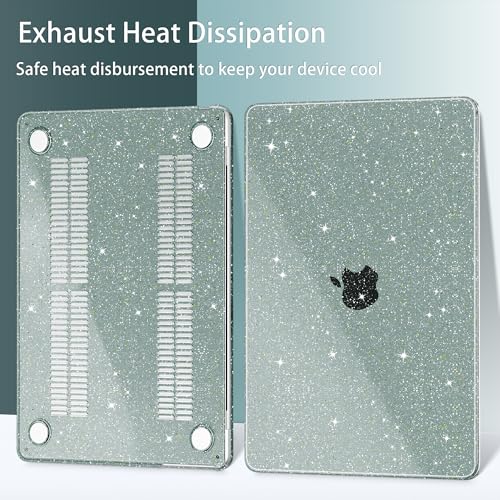 May Chen for 2022 MacBook Air 13.6 Inch Model A2681, Plastic Hard Shell Case for MacBook Air 13.6" M2 Chip with Liquid Retina Display Fits Touch ID, Midnight Green Glitter A - color: Midnight Green Glitter A