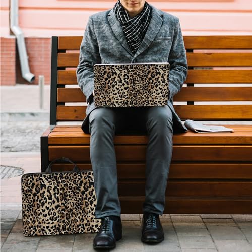 10 inch Laptop Sleeve with Laptop Skin Sticker Set – Slim Protective Case with Smooth Zipper, Lightweight Tablet & Notebook Sleeve for Travel & Daily Carry, Leopards - color: Leopards, size: 10 inch