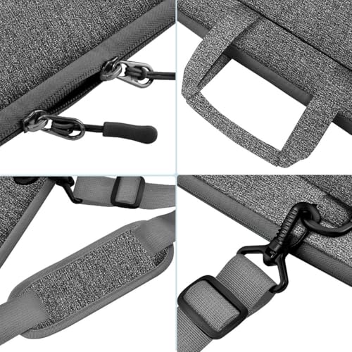 Hseok Laptop Shoulder Bag 15.6-16 inch Case,Water-Resistant Shockproof Computer Handbag with Small Case Compatible with MacBook Pro/Neo 16",Mac Air 15 M5, XPS 15/16 and most 15.6-16 PC,Grey - color: Dark Gray, size: 15.6-16"