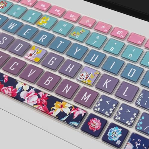 Keyboard Cover for Dell Inspiron 15 3000 5000 7000 3510 3511 3515 3525 3530 3535 5510 5515 5518 7510 15.6", Inspiron 16 7610, Vostro 15 3510 5510 5515, Latitude 3520, Red Flower - color: Red Flower
