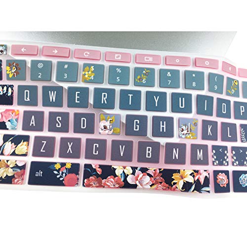 Keyboard Skin for Acer Chromebook Spin 11 311 CP311 511 512/Chromebook Premium R11 CB5-132T CB3-131/Chromebook R 13 CB5-312T/Chromebook 14 CP5-471/Chromebook 15 CB3-532 C910, Red Flower