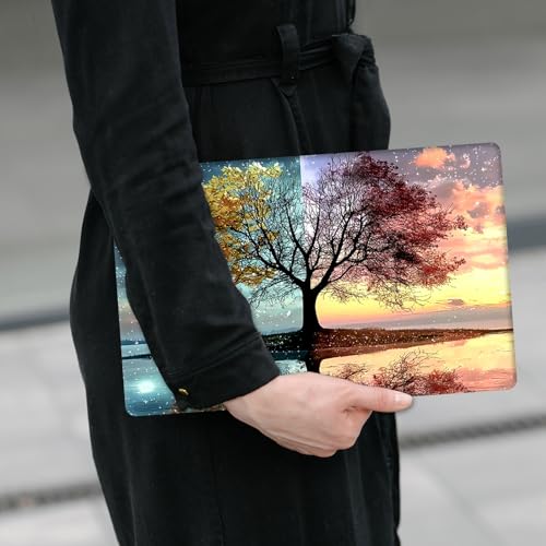 Laptop Skin Sticker Decal 12" 13" 13.3" 14" 15" 15.6",Waterproof Scratch Resistant Vinyl,Reusable Easy to Apply,for MacBook HP Dell Notebooks Netbooks Laptop,2 Wrist Pads,Dawn Dusk Tree - color: Dawn Dusk Tree