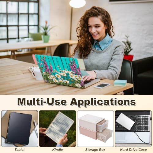 Universal Laptop Skin Sticker Decal 11-15.6 Inches, Daisy Foxglove | Reusable Vinyl Sticker for 12.1 13 13.3 14 15.4 Inches Notebook PC, Scratch Resistant Waterproof, Easy to Trim & Apply - color: Daisy Foxglove