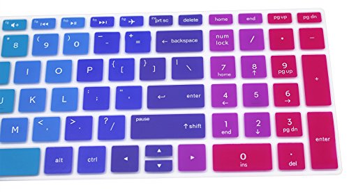 Silicone Keyboard Cover Compatible for for 15.6" HP Pavilion x360 15-br075nr, Pavilion 15-cc 15-cb Series 15-cc010nr 15-cb010nr, HP Envy x360 15m-bp 15m-bq Series, HP Envy 17.3" 17m-ae011dx (Rainbow) - color: Rainbow