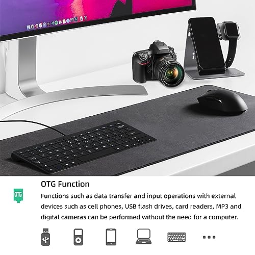 CUQI Mini Keyboard, Small Wired 78 Silent Scissor Keys, USB Interface Compact Keyboard for Android, iOS, Windows PC, Laptop, Raspberry Pi, Windows 10/8/7