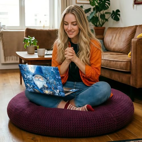 Blue Garden Gnome with Lantern Universal Laptop Skin Sticker 3PCS, Protective Decal Trim-to-Fit 11.6" 13.3" 14" 15.6" Laptop Vinyl Cover, Removable Anti-Scratch Computer Decal Protector - color: Blue Garden Gnome with Lantern