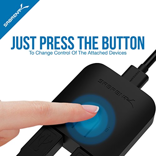 SABRENT USB 3.0 Sharing Switch for Multiple Computers, LED (USB-SW30) | Share USB peripherals across computers; LED device indicators; black - size: 1 Count (Pack of 1)