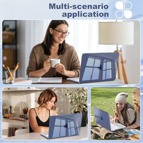 for MacBook Neo 13 inch Case 2026, Ultra-Thin Shockproof Hard Shell Laptop Cover with Keyboard Cover & Screen Protector, Crystal Navy Blue - color: Crystal Navy Blue