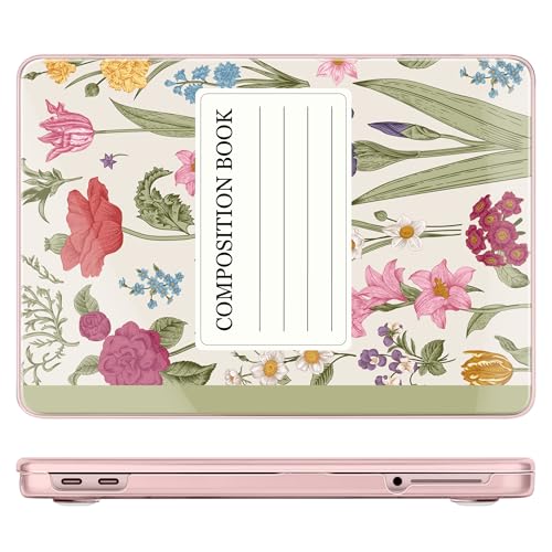 for MacBook Neo 13 Inch Case 2026 (Model A3404, A18 Pro chip), Stylish Pattern Protective Hard Shell with Screen Protector, Keyboard Cover & USB-C Adapter - Blush Composition Book - color: Blush Composition Book
