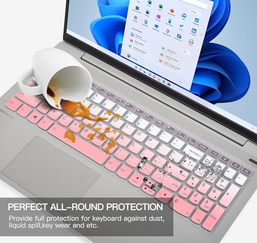 CaseBuy Keyboard Cover for 2026 2025 Lenovo IdeaPad 1/IdeaPad 1i 15.6" 15IGL7 15ADA07 15IAU7 15ALC7 15IJL7, Lenovo V15 G4(2024), V15 G3, V15 G2, Lenovo IdeaPad Slim 3 3i 5 5i Protector-Ombre Pink - color: Ombre Pink