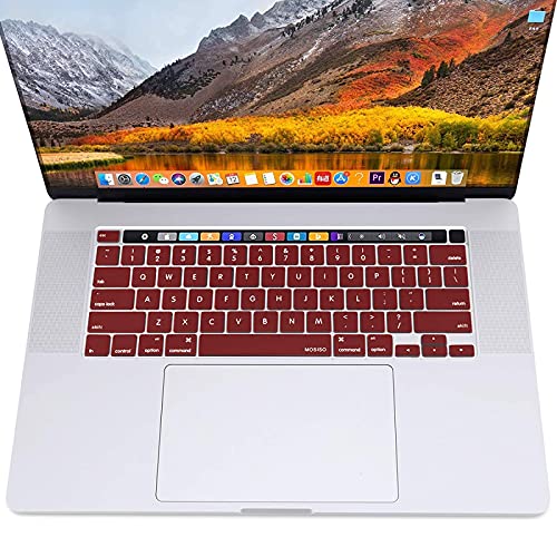 MOSISO Keyboard Cover Compatible with MacBook Pro 13 inch M2 M1 | 2023-2020 A2338 A2289 A2251&Compatible with MacBook Pro 16 2020 2019 A2141 Touch ID, Protective Silicone Skin, Marsala Red - color: Marsala Red