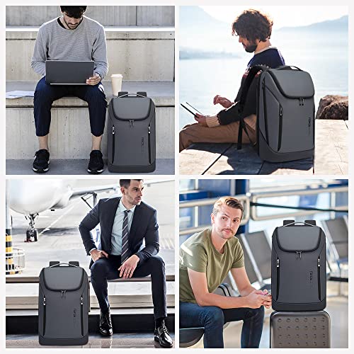 BANGE Business Smart Backpack Waterproof fit 15.6 Inch Laptop Backpack with USB Charging Port,Travel Durable Backpack - color: Grey
