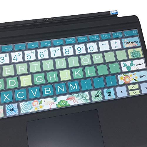 Keyboard Cover Skin for Microsoft Surface Pro 7/6/5, Silicon Protector with Big Letter Design, US Layout, Flamingo - color: Flamingo