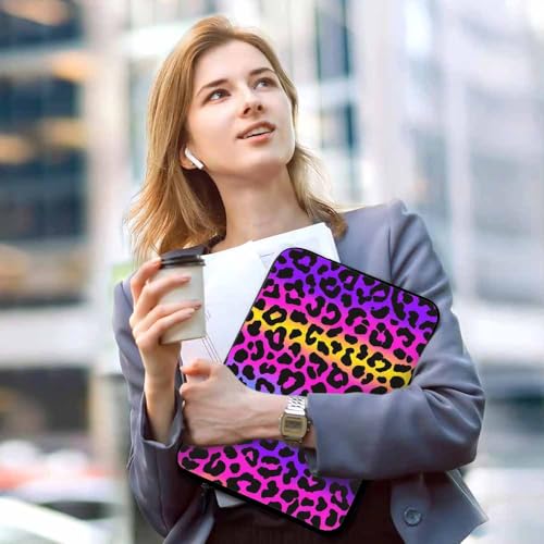 Laptop Sleeve Bag 15.4 15.6 Inch,Leopard Print Cheetah Neon Animal Print Protective Polyester Computer Cases Laptop Cover Briefcase Bag Tablet Travel Cover - color: LPS-028