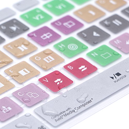 Ultra Thin Shortcuts Extended Silicone Keyboard Protective Cover Skin for Mac Aluminum Wired Keyboard MB110LL/B (A1243) Numeric Keypad (for Avid Media Composer) - color: Avid Media Composer
