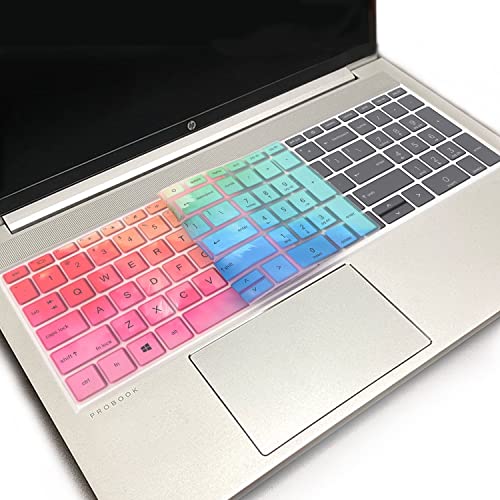 Keyboard Cover for 15.6 inch HP ProBook 450 G8 G9 G10/ 455 G8 G9 G10/ 650 G8/HP Zbook Power G8 G9 Keyboard Skin(NOT fit HP ProBook 450/455/650 G6 G7)-Colorful - color: Colorful