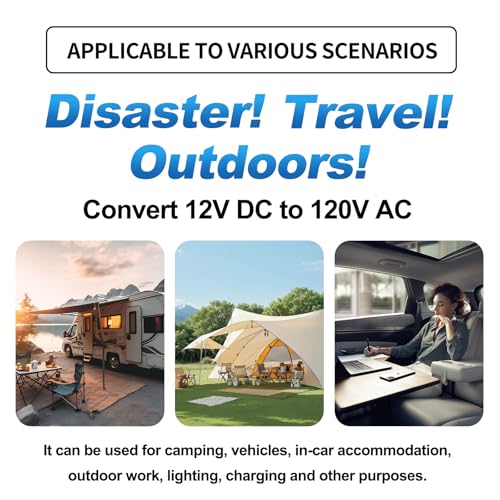 Cantonape 4000W Power Inverter 12V to 110V/120V DC to AC with LCD Display, Remote Controller 5 x AC Outlets and 4 x 3.1A USB Car Adapter for Car Truck Boat RV Solar System - size: 4000W-12V