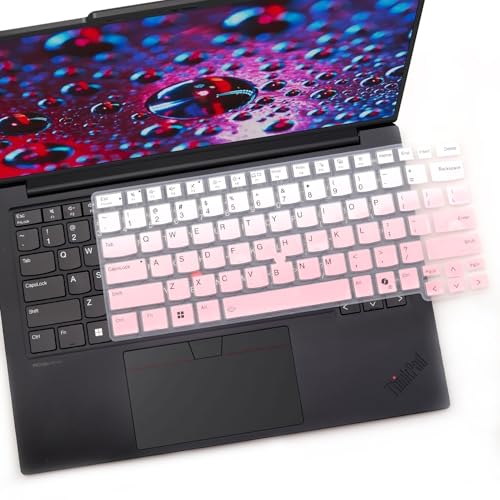 2 PCS Keyboard Cover for 2026 2025 16 inch ThinkPad P1 Gen 9/Gen 8/Gen 7, 16" ThinkPad T1g Gen 9/Gen 8 (NOT FIT ThinkPad P16 P16v P16s T16 T16g) US Protective Keyboard Skin-OPink+Clear - color: OPink+Clear