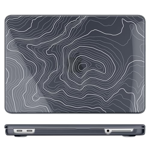 for MacBook Neo 13 Inch Case 2026 (Model A3404, A18 Pro chip), Stylish Pattern Protective Hard Shell with Screen Protector, Keyboard Cover & USB-C Adapter - Black Maps - color: Black Maps