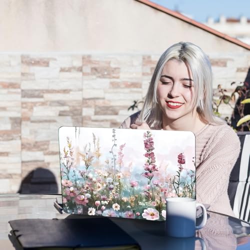 PLIGREAT Wildflower Laptop Skin Sticker Decals Fits 12" 13" 13.3" 14" 15 inch Laptop Watercolor Universal Removable Vinyl Notebook Art Protector Netbook PC Cover Decal