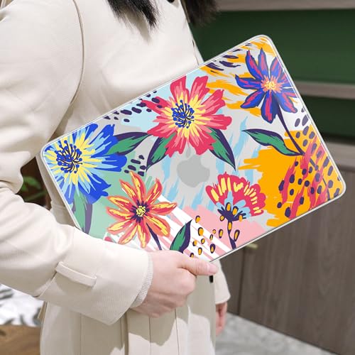 MEEgoodo 4-in-1 Printed Case for MacBook Neo 13 inch 2026 Release Model A3404, Laptop Hard Shell Cases with Keyboard Skin & Screen Protector & Webcam Covers, Art Painted Flowers - color: Art Painted Flowers