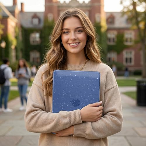 Batianda StarryMist Case for MacBook Neo 13 Inch 2026, Starry Indigo | 4-in-1 Bundle Subtle Glitter Mist Finish, Slim Lightweight Shell, Everyday Protection for MacBook Neo 13 Inch Model A3404 - color: Glitter Indigo