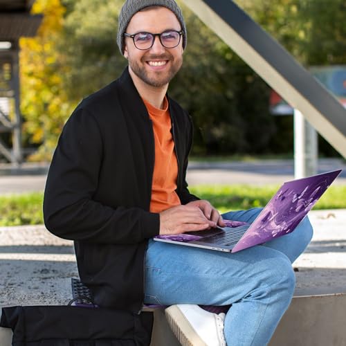 Universal Laptop Skin Sticker Decal with 2 Wrist Pad Skins, Waterproof Scratch Vinyl Cover for 11–15.6 Inch MacBook, HP, Dell, Lenovo, Cutable & Reusable,Purple Butterfly Fantasy - color: Purple Butterfly Fantasy