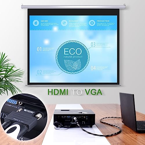 Tendak Active 1080P Female HDMI to VGA Male Converter Adapter Dongle with 3.5mm Stereo Audio Portable HDMI Connector for Laptop PC PS3 Xbox STB Blu-ray DVD TV Stick
