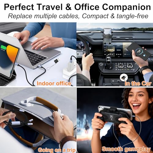 Dual USB C Charging Cable 140W, 2 in 1 USB C Splitter Cable with USB-A Adapter, 6FT Fast Charging PD Cord for MacBook Pro, iPhone 17/16, iPad Pro, Galaxy S25, Steam Deck - size: 6.6FT
